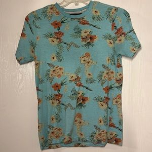 Mens Free Planet Size Small Floral Shirt